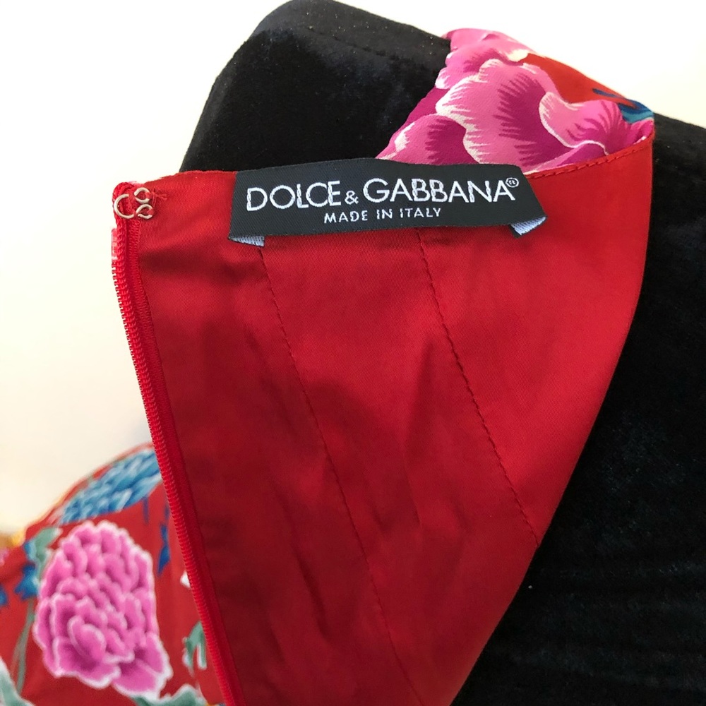 Dolce Gabbana Dress Silk Sheath Floral Sleeveless US 6 IT 44 - Picture 6 of 8